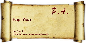 Pap Aba névjegykártya